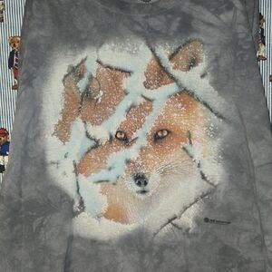 The Mountain Snowy Red Fox Nature T Shirt 2xl